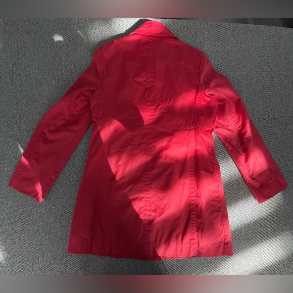 Anne Klein Red Trench Coat Lightweight Design - Picture 15 of 16